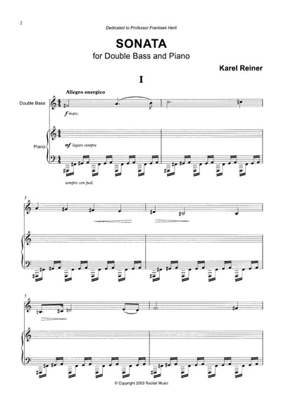 Karel Reiner: Sonata for double bass & piano