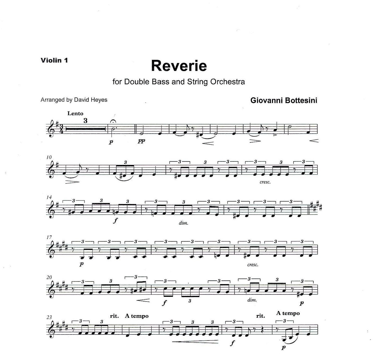 Bottesini: Reverie for double bass & string orchestra (Solo Tuning)