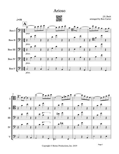 Ron Carter Meets Bach Vol. 1 for double bass ensemble