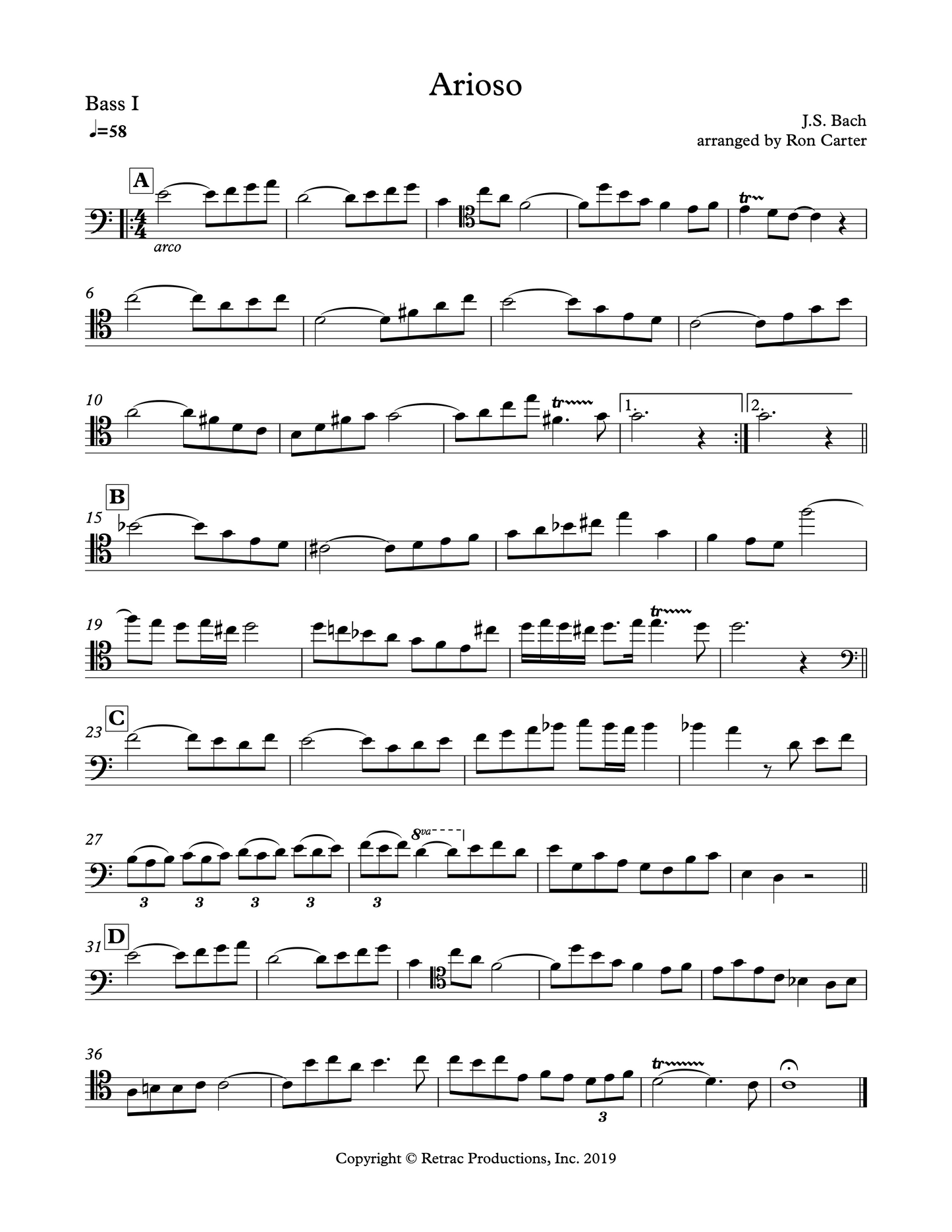 Ron Carter Meets Bach Vol. 1 for double bass ensemble