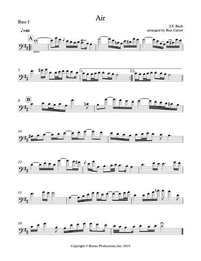 Ron Carter Meets Bach Vol. 2 for double bass quartet