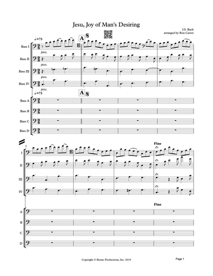Ron Carter Meets Bach Vol. 3 for double bass ensemble