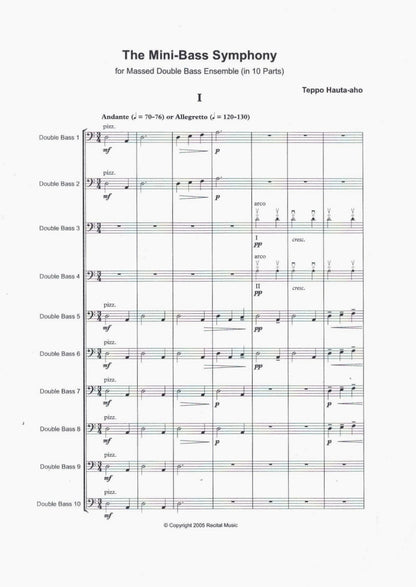 Teppo Hauta-aho: The Mini-Bass Symphony for Massed Double Bass Ensemble (in 10 parts)