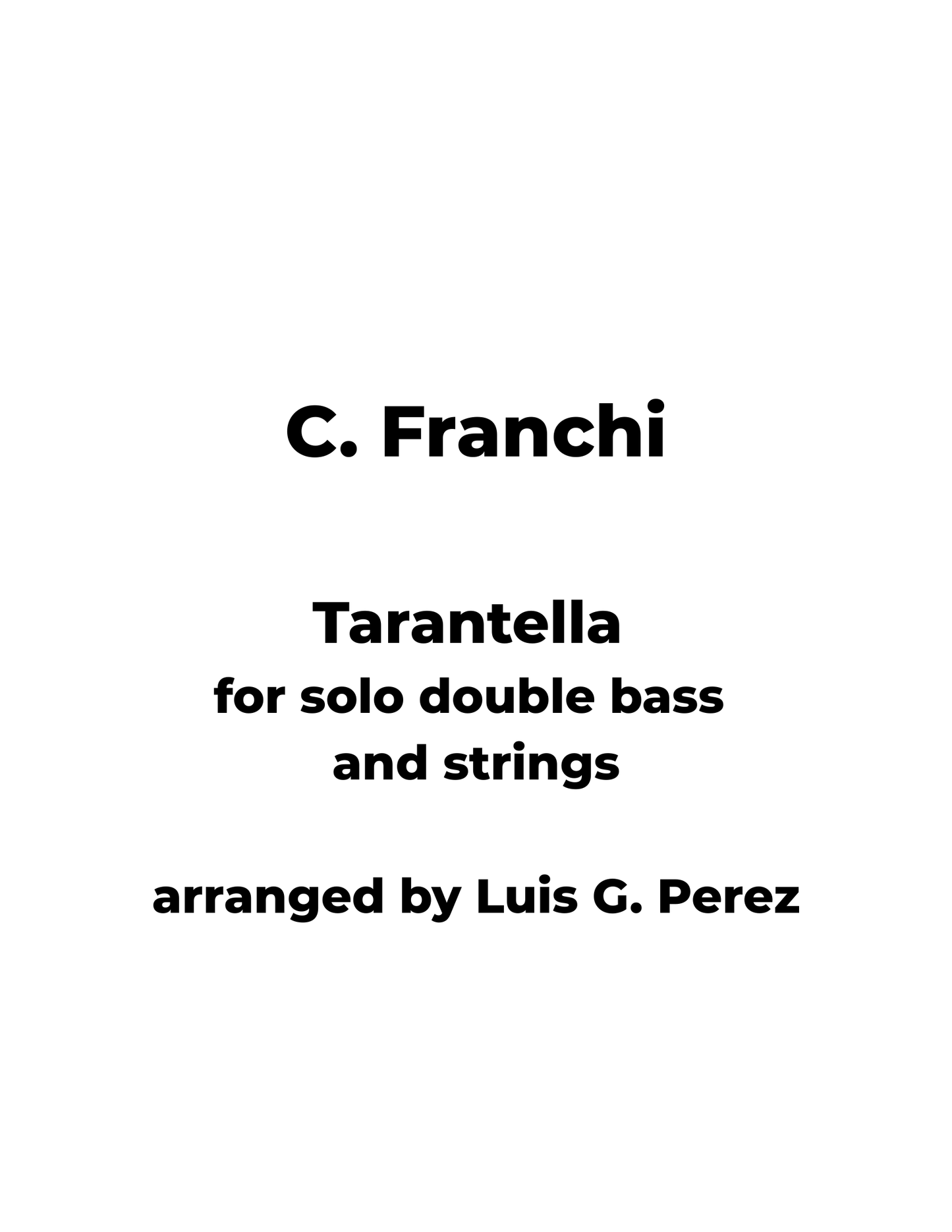 Carmine Franchi: Tarantella for solo double bass and strings