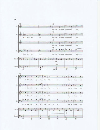 Humphrey Clucas: Te Deum for S.A.T.B. choir & double bass quartet