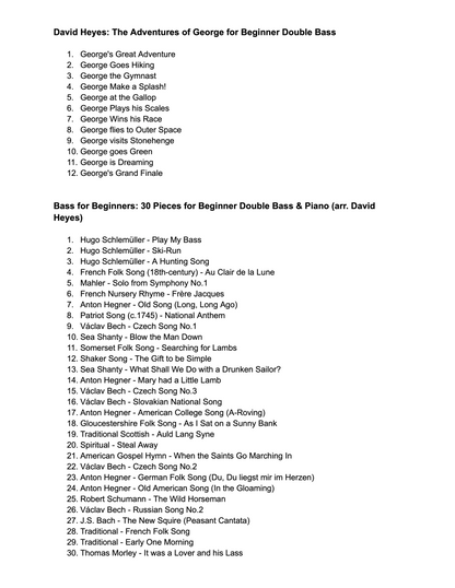 The Beginner Collection for double bass & piano