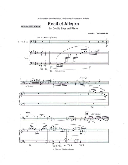 Charles Tournemire: Récit et Allegro for double bass & piano