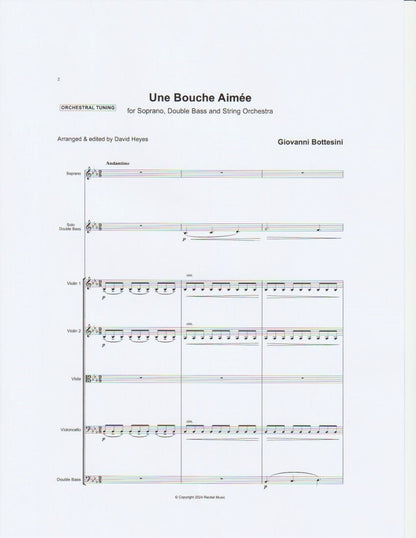 Bottesini: Une Bouche Aimée for soprano, double bass & string orchestra