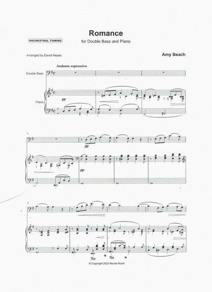 Amy Beach: Romance for double bass and piano (arr. David Heyes)