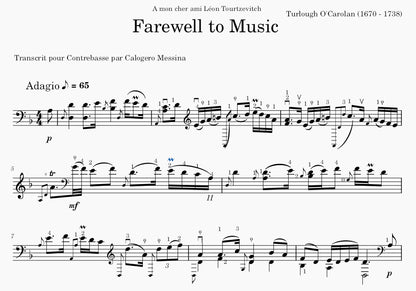 Reflections on O'Carolan's Farewell to Music transcribed for solo double bass