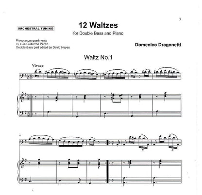 Domenico Dragonetti: 12 Waltzes for double bass & piano (arr. Luis Guillermo Pérez)