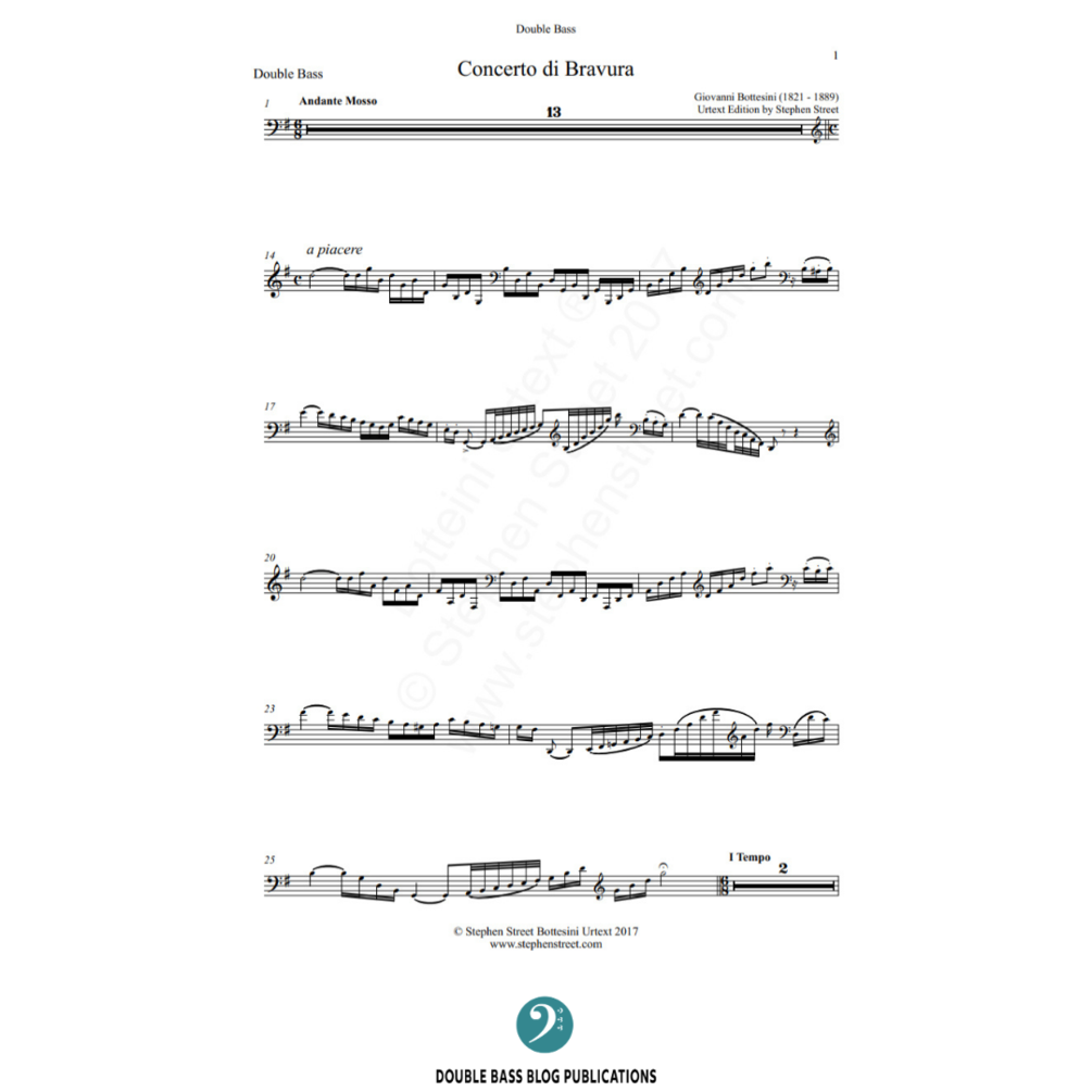 Bottesini: Concerto di Bravura for double bass and piano (Urtext Edition)