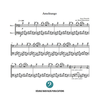 Astor Piazzolla: Amelitango for 2 basses (arranged by Brent Edmondson)