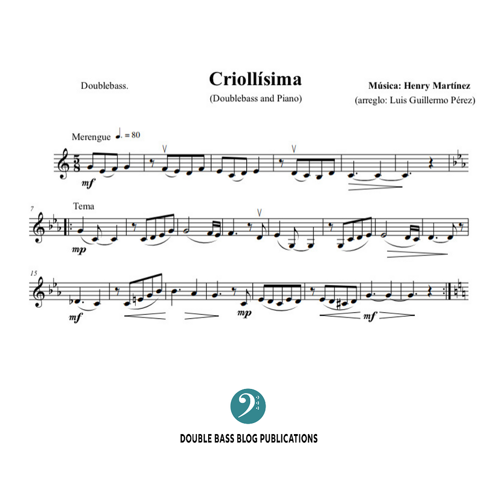 Henry Martinez: Criollísim for double bass and piano