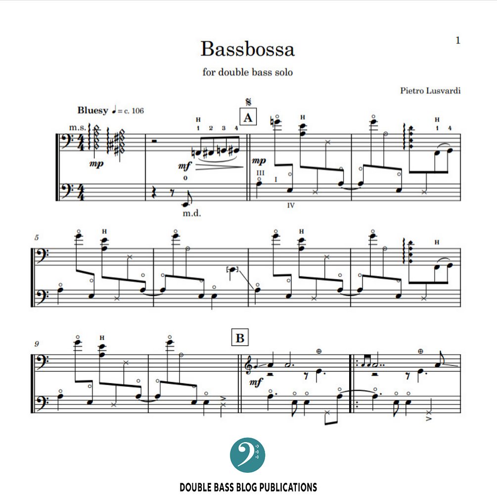 Pietro Lusvardi: Bassbossa for solo double bass