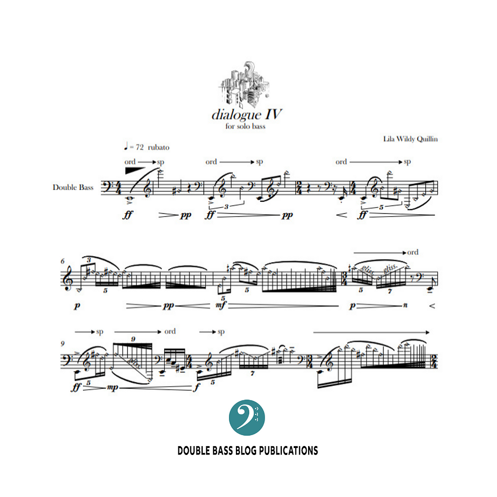 Lila Wildy Quillin: dialogue IV for solo double bass