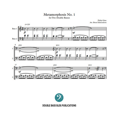 Philip Glass: Metamorphosis No. 1 for 2 basses (arr. Brent Edmondson)