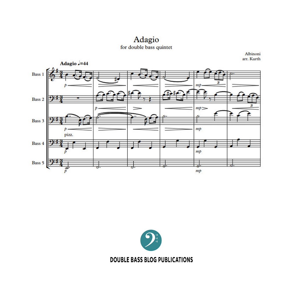 Albinoni: Adagio for Double Bass Quintet (arr. by Kurth)