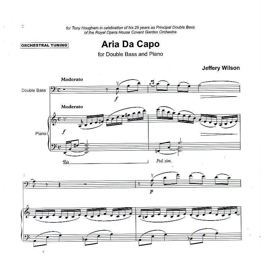 Jeffery Wilson: Aria Da Capo for double bass & piano