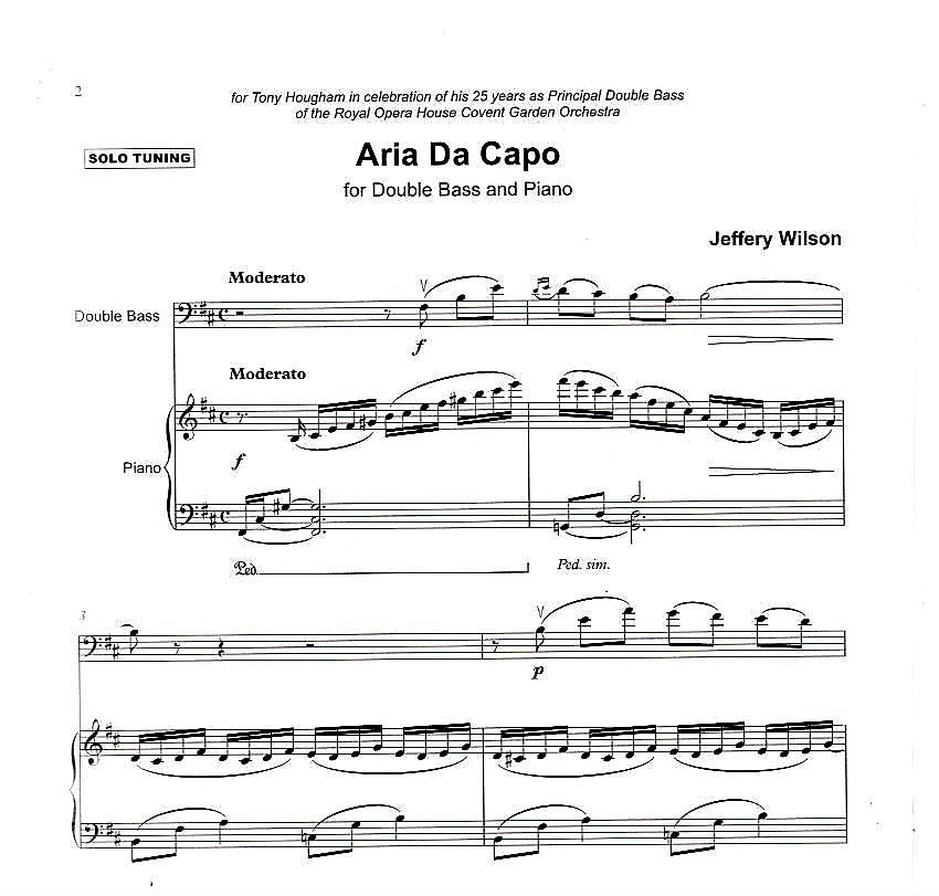 Jeffery Wilson: Aria Da Capo for double bass & piano
