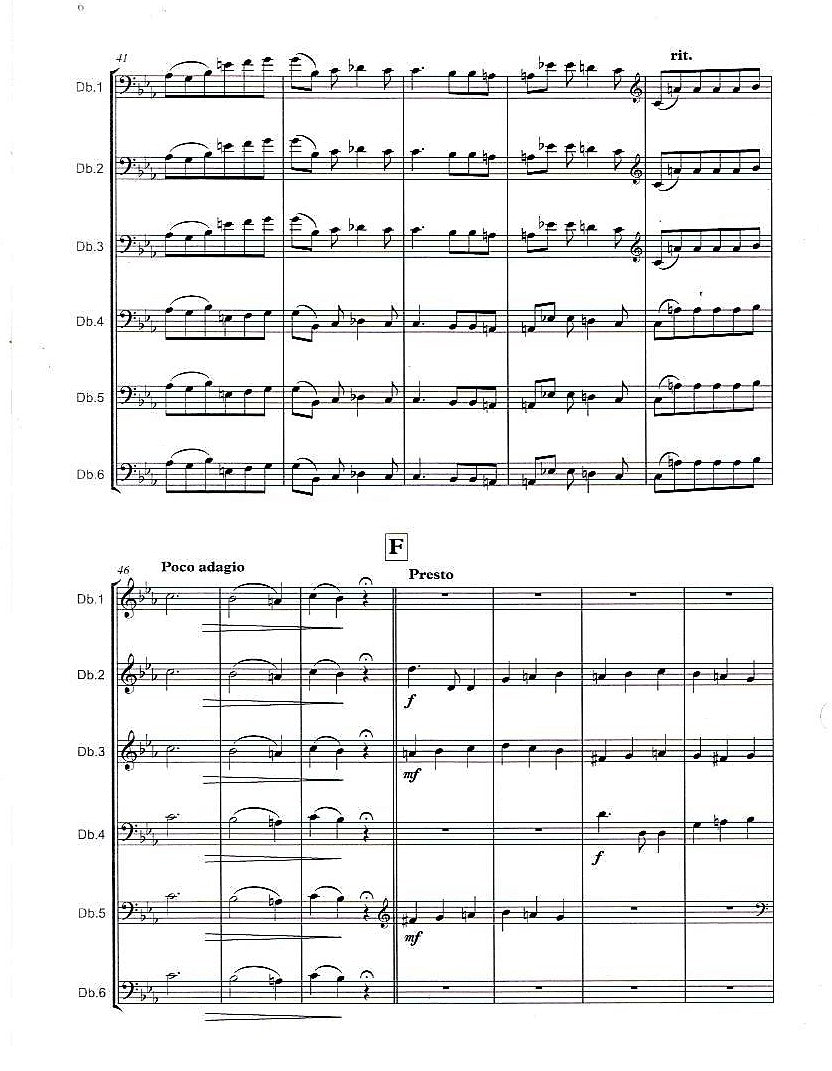 Beethoven: Recitative & Chorale from Symphony No. 9 'Choral' for double bass sextet (arr. by Miloslav Gajdoš)