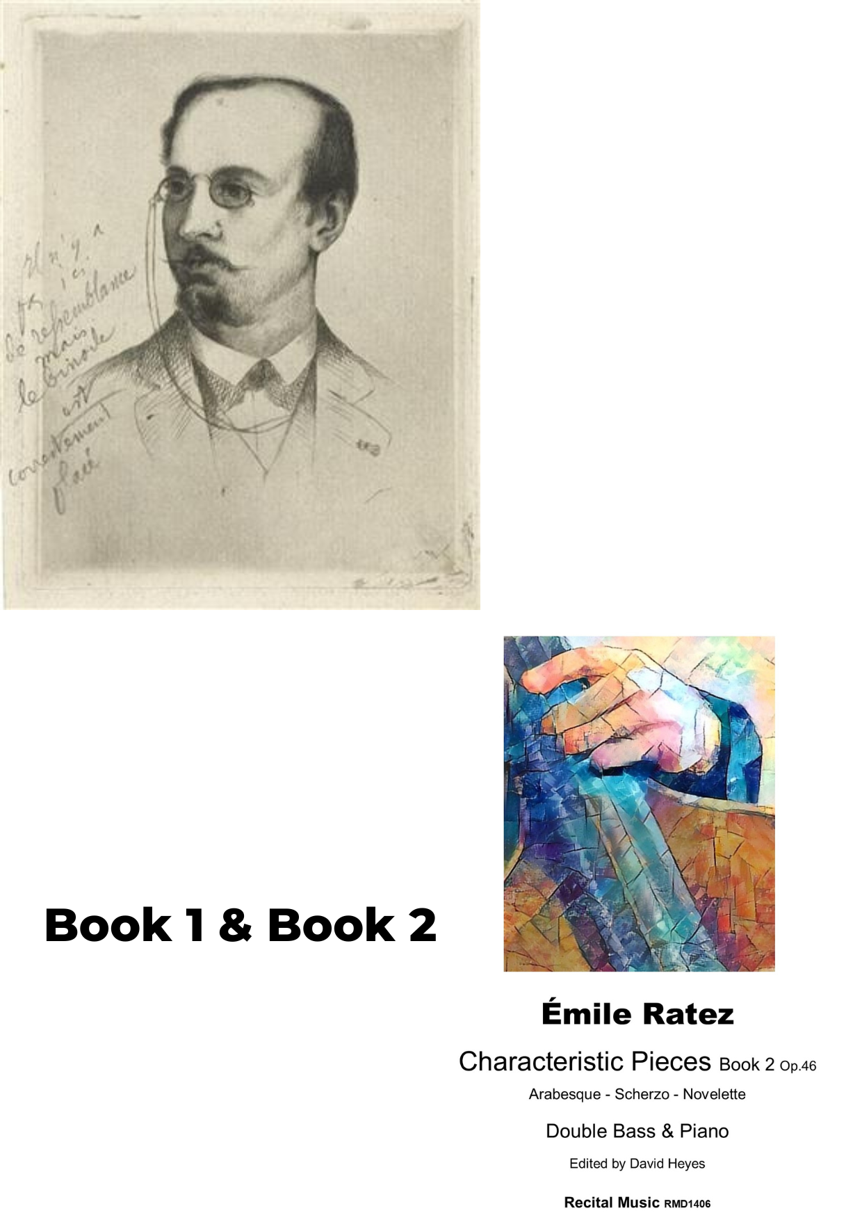 Émile Ratez: Characteristic Pieces Book 1 and 2 for double bass & piano