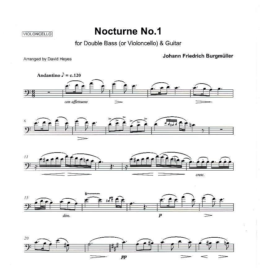 J.F. Burgmüller: Nocturne No.1 for double bass (or violoncello) & guitar
