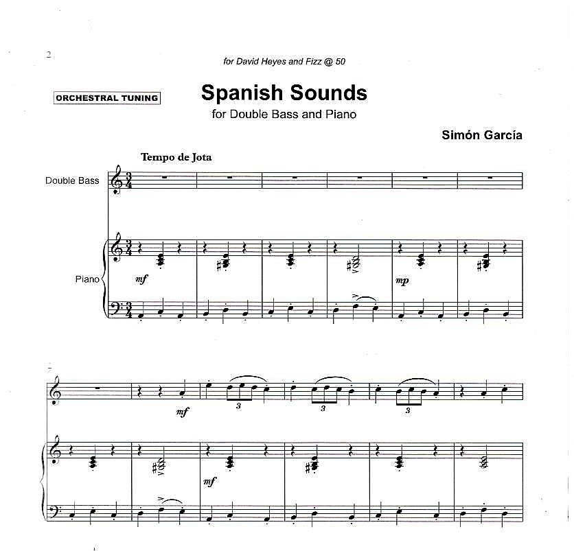 Simón García: Spanish Sounds for double bass & piano