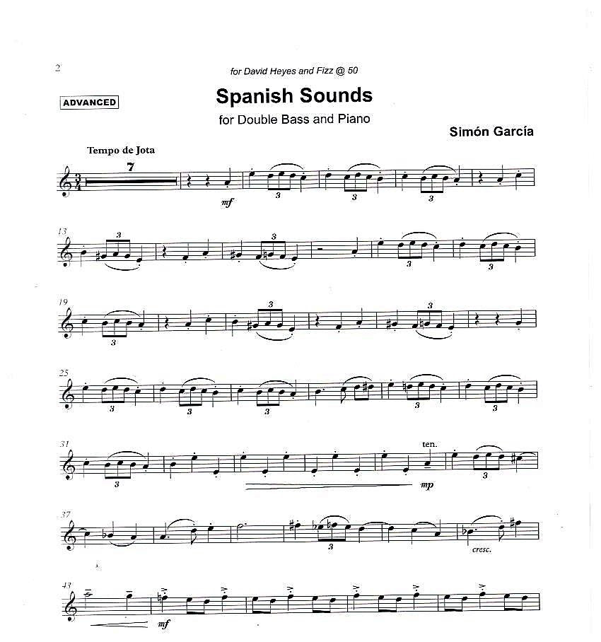 Simón García: Spanish Sounds for double bass & piano