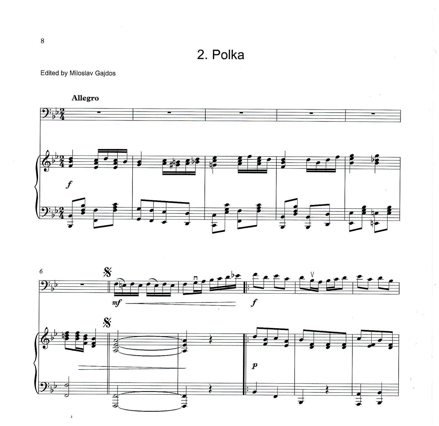 František Gregora: Scherzo in B flat major & Polka for double bass & piano (ed. by Gajdoš)