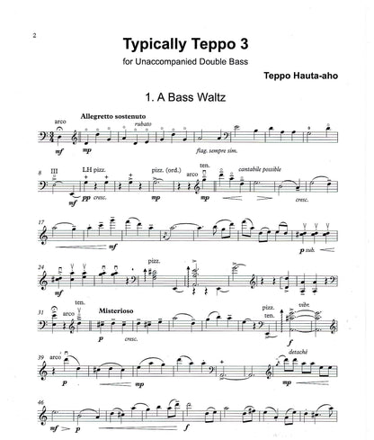 Teppo Hauta-aho: Typically Teppo 3 for unaccompanied double bass