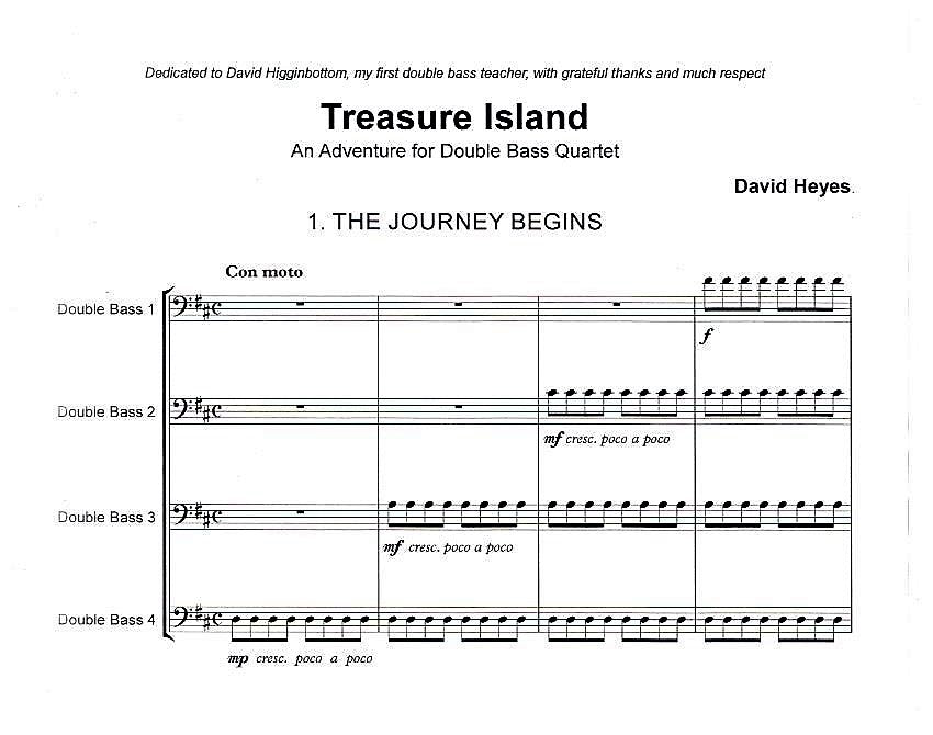 David Heyes: Treasure Island: An Adventure for double bass quartet