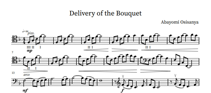 Abayomi Osisanya: Delivery of the Bouquet for solo double bass