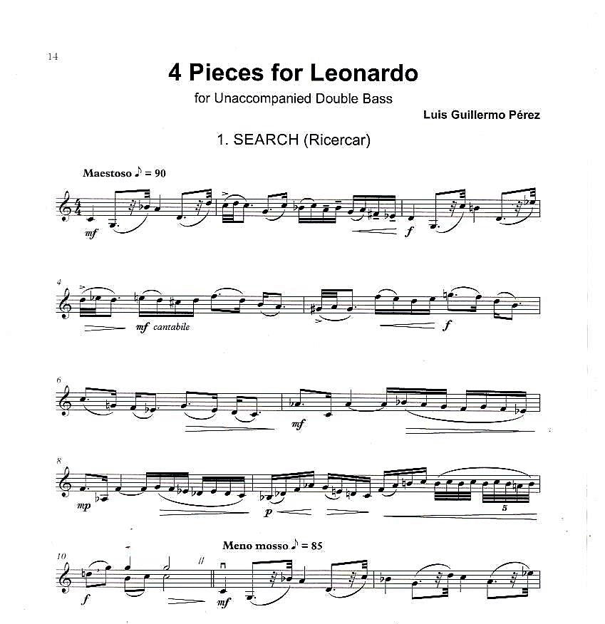 Luis Guillermo Peréz: Celebrations Book 9: Ten Pieces for Unaccompanied Double Bass