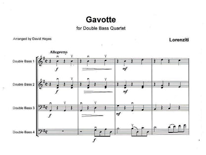 Lorenziti: Gavotte for double bass quartet (arr. David Heyes)