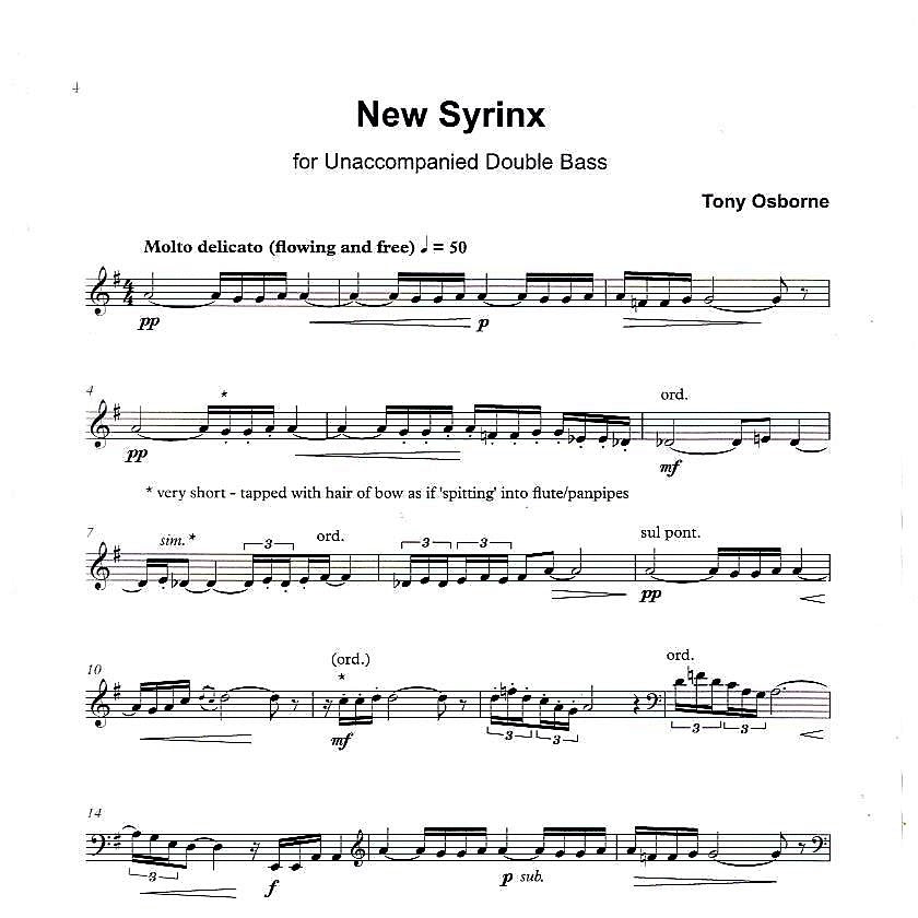 Tony Osborne: Three Pieces for Solo Bass