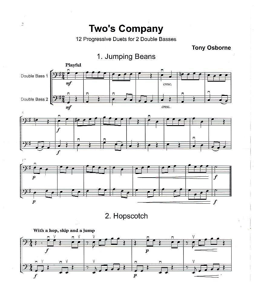 Tony Osborne: Two's Company: 12 Progressive Duets for 2 double basses