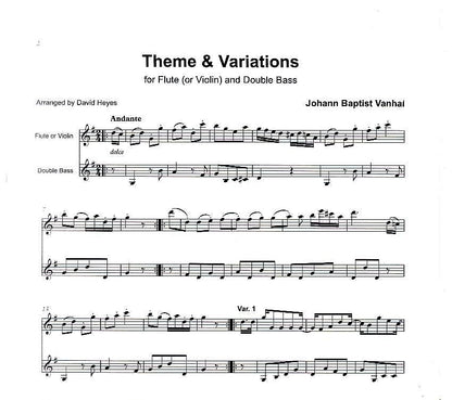 Vanhal: Theme & Variations for Flute (or Violin) & Double Bass (arr. David Heyes)