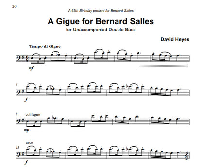 David Heyes: Celebrations Book 3 for unaccompanied double bass