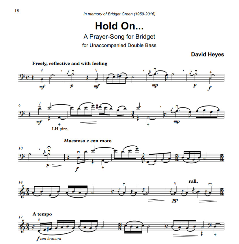 David Heyes: Celebrations Book 3 for unaccompanied double bass