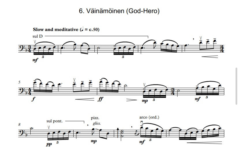 David Heyes: Finnish Sketches for unaccompanied double bass