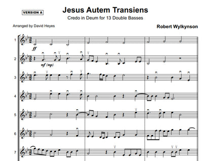 Robert Wylkynson: Jesus Autem Transiens for 13 double basses (arranged by David Heyes)