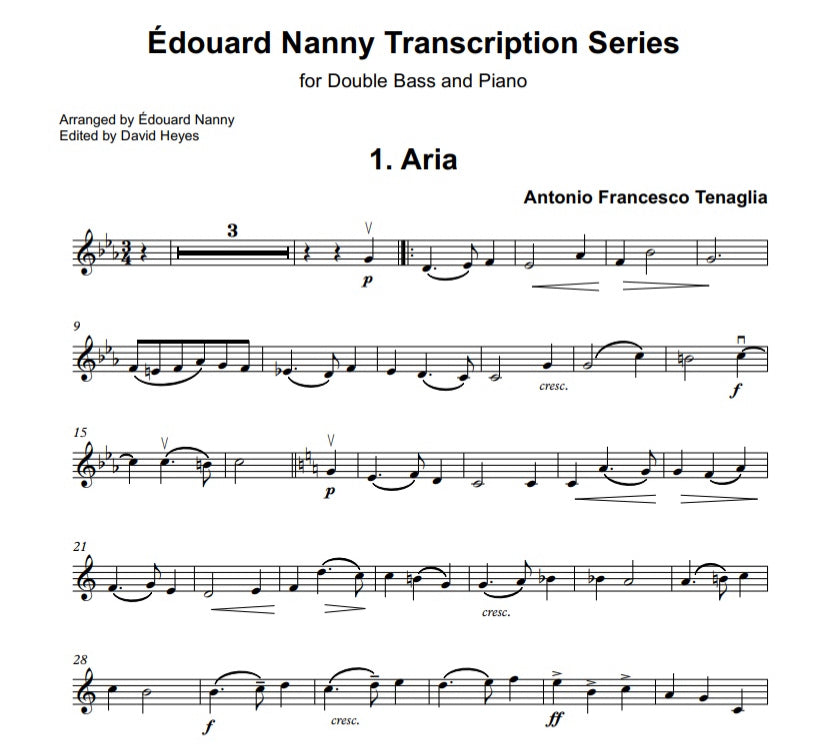 Édouard Nanny Transcription Series for double bass and piano (edited by David Heyes)