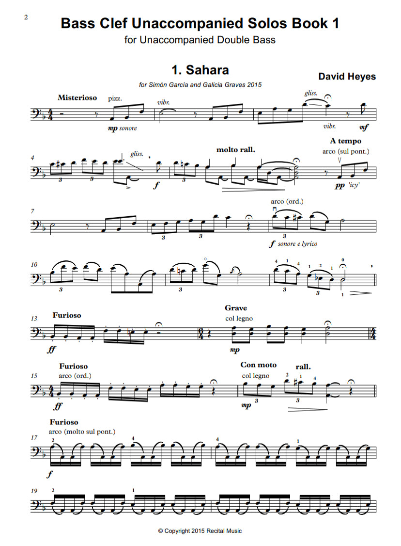 Bass Clef Unaccompanied Solos Book 1 (ed. by David Heyes)