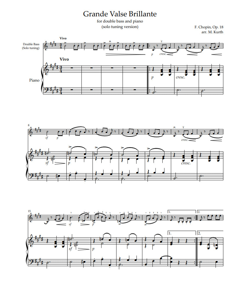 Chopin: Grande Valse Brillante, Op. 18 for double bass and piano (arr ...