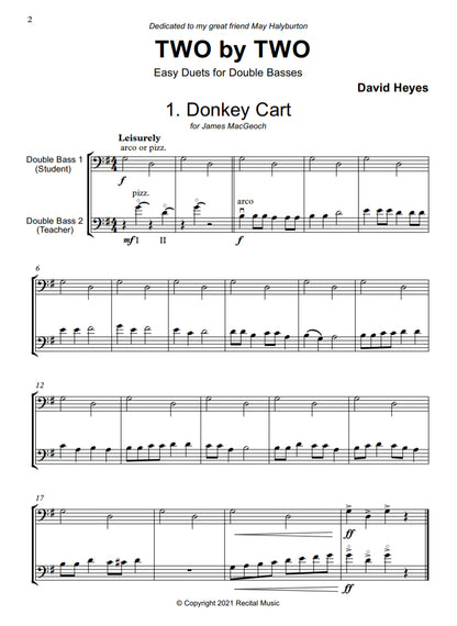 David Heyes: Two by Two, 7 Easy Duets for Double Basses