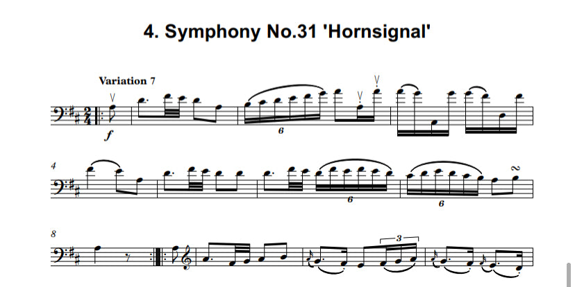 Joseph Haydn: Symphony Solos for double bass & piano (arranged by David Heyes)