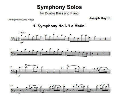 Joseph Haydn: Symphony Solos for double bass & piano (arranged by David Heyes)