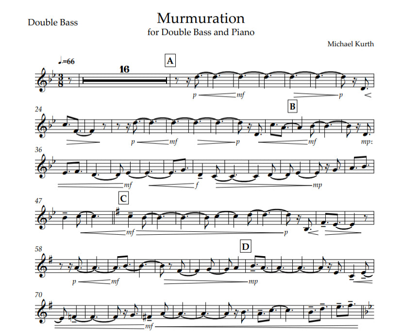 Michael Kurth: Murmuration for double bass and piano