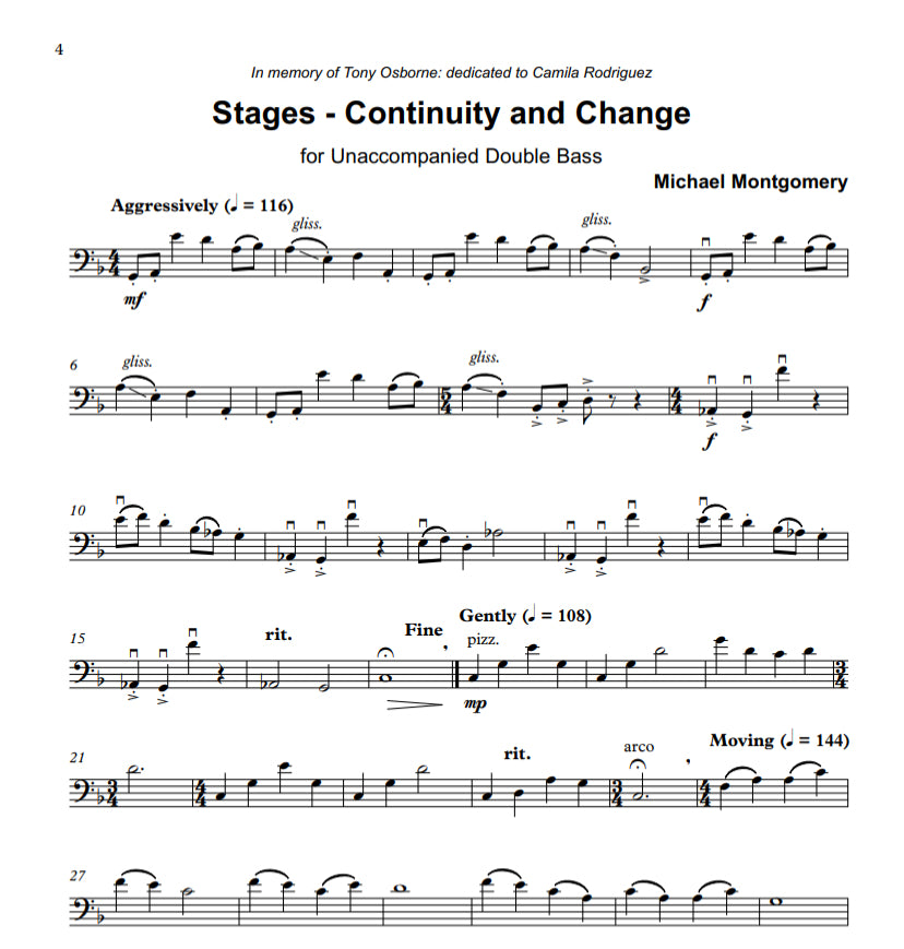 Michael Montgomery: Celebrations Book 1: 9 Pieces for unaccompanied double bass